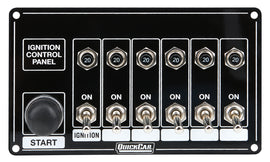 QUICKCAR RACING PRODUCTS 50-868 Ignition Panel Blk w/ Start But. 5 Acc. Circut