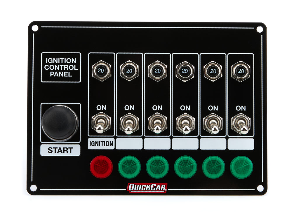 QUICKCAR RACING PRODUCTS 50-869 Ignition Panel w/Start But. 5 Acc. Circut Brkr