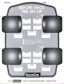 QUICKCAR RACING PRODUCTS 51-210 Before Race Tire Set-Up Forms (50 PK)