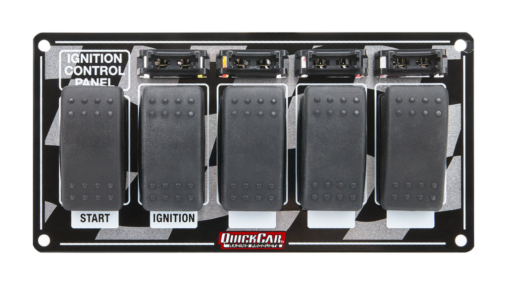 QUICKCAR RACING PRODUCTS 52-163 Ignition Panel w/ Rocker Switches & Fuses