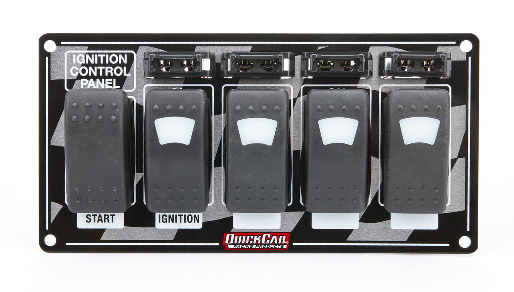 QUICKCAR RACING PRODUCTS 52-164 Ignition Panel w/ Rocker Switches Fuses & Lights