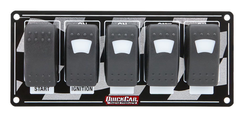 QUICKCAR RACING PRODUCTS 52-166 Ignition Panel w/ Rocker Switches & Lights