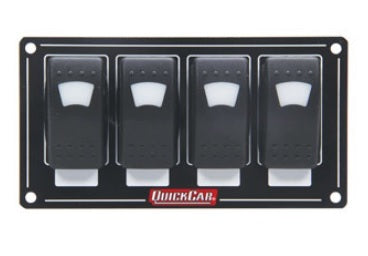 QUICKCAR RACING PRODUCTS 52-717 Accessory Panel 4 Switch Rocker Lighted