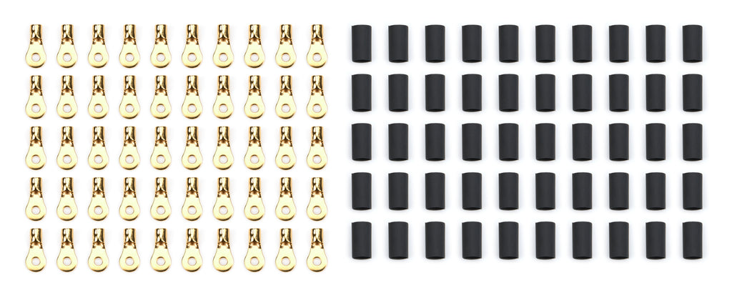 QUICKCAR RACING PRODUCTS 57-450-50 Ring Terminal #6 10-12 Ga w/Heat Shrink 50pk