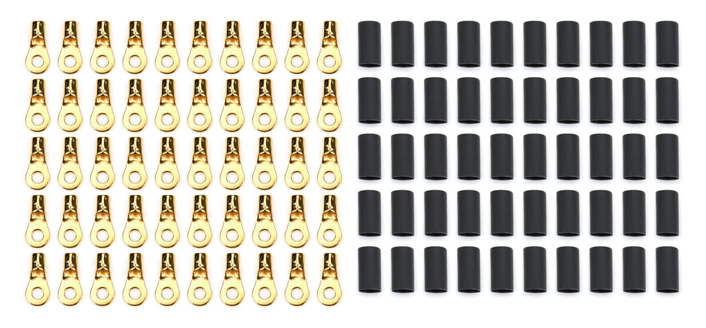 QUICKCAR RACING PRODUCTS 57-468-50 Ring Terminal #8 10-12 Ga w/Heat Shrink 50pk