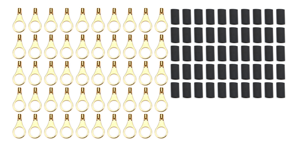 QUICKCAR RACING PRODUCTS 57-473-50 Ring Terminal 3/8in 14- 16 Ga w/Heat Shrink 50pk