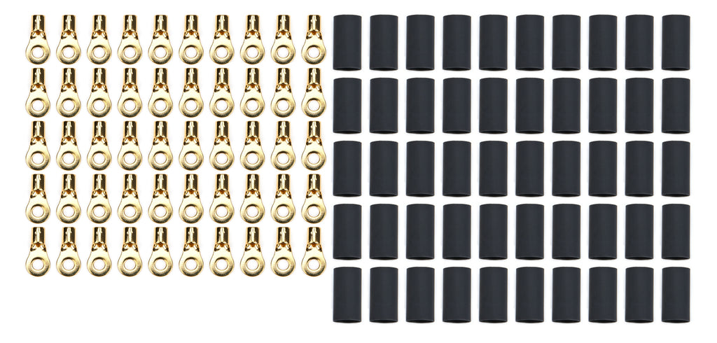QUICKCAR RACING PRODUCTS 57-475-50 Ring Terminal #10 8-10 Ga w/Heat Shrink 50pk