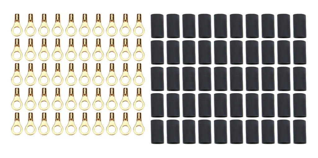QUICKCAR RACING PRODUCTS 57-477-50 Ring Terminal #10 16-22 Ga w/Heat Shrink 50pk
