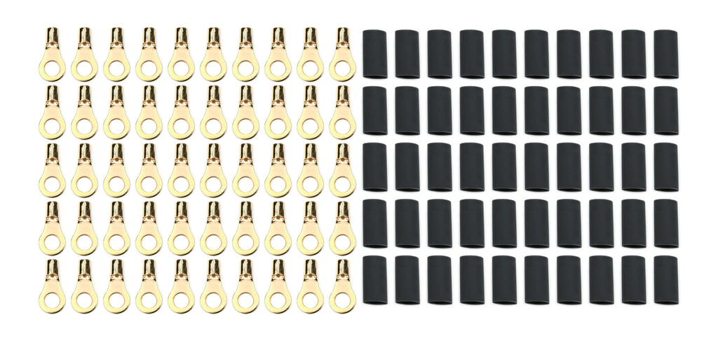 QUICKCAR RACING PRODUCTS 57-490-50 Ring Terminal 5/16in 8 Ga w/Heat Shrink 50pk