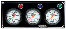 Load image into Gallery viewer, QUICKCAR RACING PRODUCTS 61-6712 3 Gauge Panel  OP/WT/FP Black