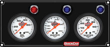 Load image into Gallery viewer, QUICKCAR RACING PRODUCTS 61-6716 3 Gauge Panel OP/WT/WP Black