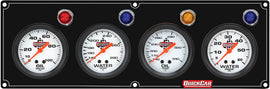QUICKCAR RACING PRODUCTS 61-6723 4 Gauge Panel OP/WT//OT/WP Black