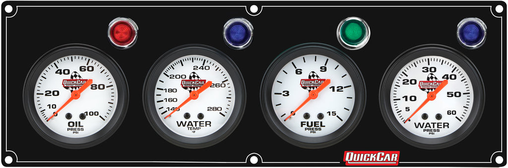 QUICKCAR RACING PRODUCTS 61-6726 4 Gauge Panel OP/WT/FP15/WP Black