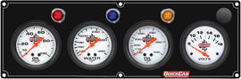QUICKCAR RACING PRODUCTS 61-6727 4 Gauge Panel OP/WT/OT/VT Black