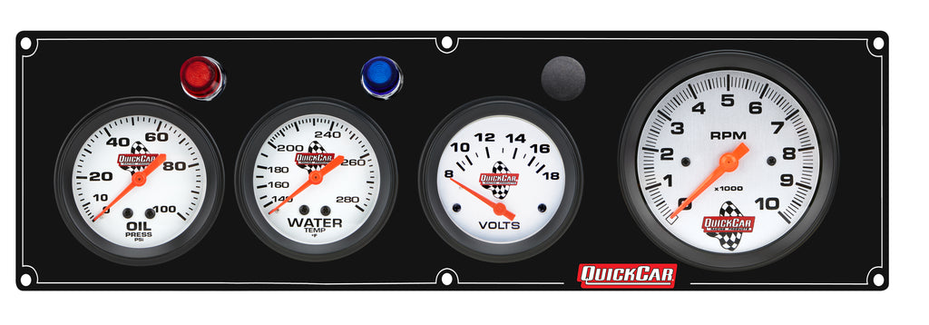QUICKCAR RACING PRODUCTS 61-67473 3-1 Gauge Panel OP/WT/VT Black