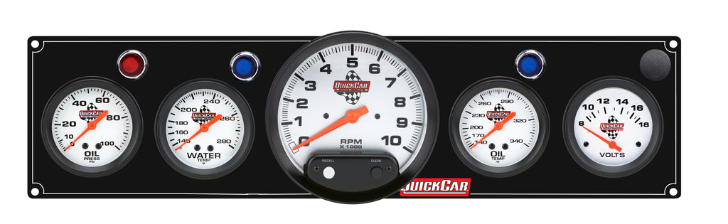 QUICKCAR RACING PRODUCTS 61-6757 4-1 Gauge Panel OP/WT/OT/VT Black