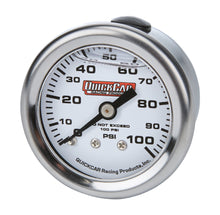Load image into Gallery viewer, QUICKCAR RACING PRODUCTS 611-90100 Pressure Gauge 0-100 PSI 1.5in Liquid Filled