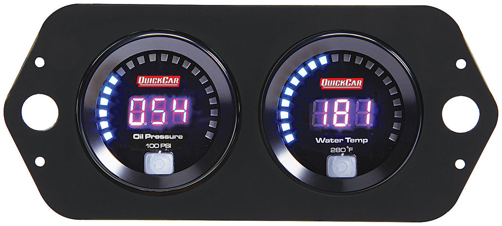 QUICKCAR RACING PRODUCTS 67-2004 Digital 2-Gauge Panel Open Wheel OP/WT