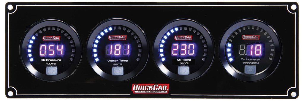 QUICKCAR RACING PRODUCTS 67-3041 Digital 3-1 Gauge Panel OP/WT/OT w/Tach
