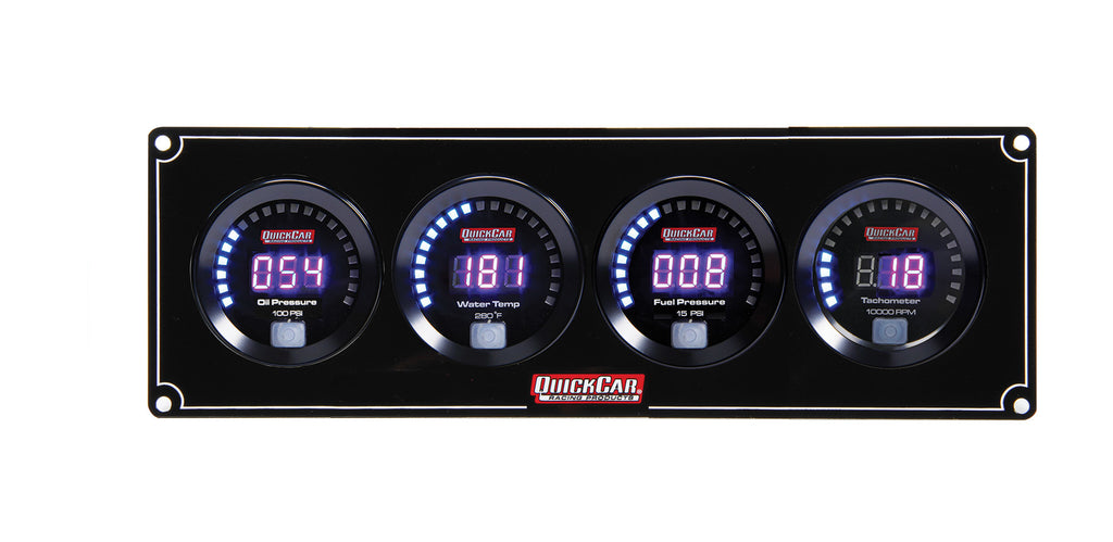 QUICKCAR RACING PRODUCTS 67-3042 Digital 3-1 Gauge Panel OP/WT/FP w/Tach