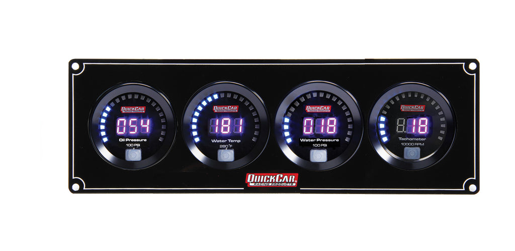 QUICKCAR RACING PRODUCTS 67-3046 Digital 3-1 Gauge Panel OP/WT/WP w/Tach