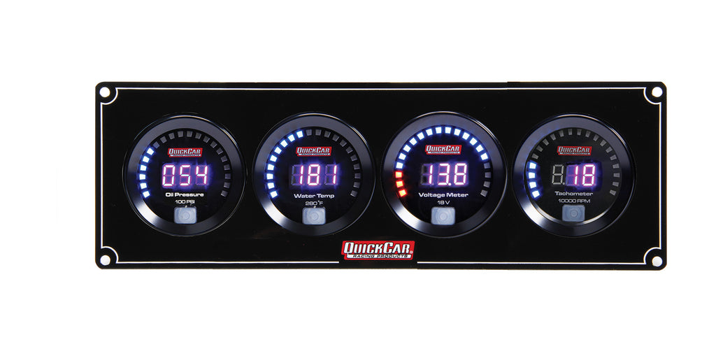 QUICKCAR RACING PRODUCTS 67-3047 Digital 3-1 Gauge Panel OP/WT/Volt w/Tach