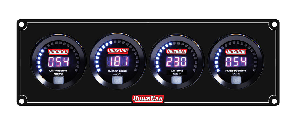 QUICKCAR RACING PRODUCTS 67-4022 Digital 4 Gauge Panel OP/WT/OT/FP100