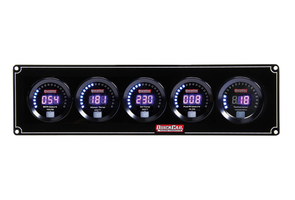 QUICKCAR RACING PRODUCTS 67-4051 Digital 4-1 Gauge Panel OP/WT/OT/FP w/Tach