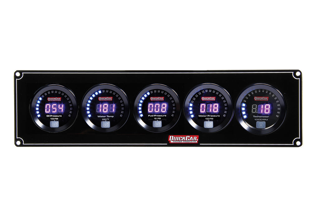 QUICKCAR RACING PRODUCTS 67-4056 Digital 4-1 Gauge Panel OP/WT/FP/WP w/Tach