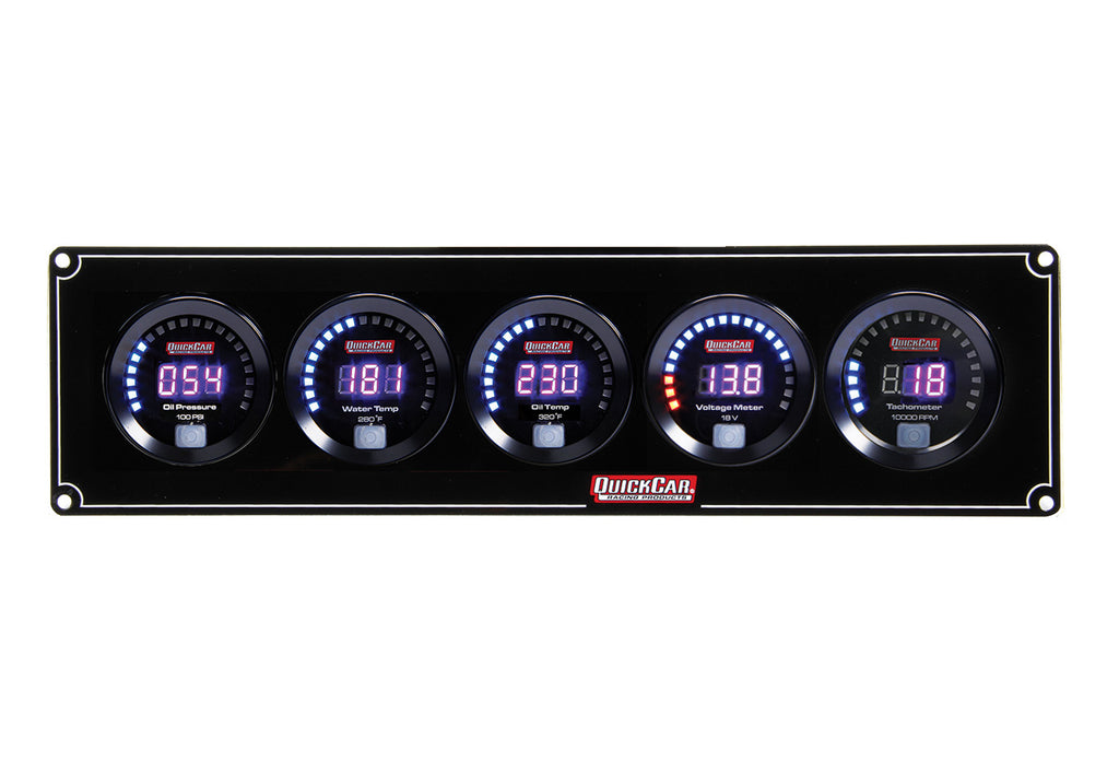 QUICKCAR RACING PRODUCTS 67-4057 Digital 4-1 Gauge Panel OP/WT/OT/Volt w/Tach