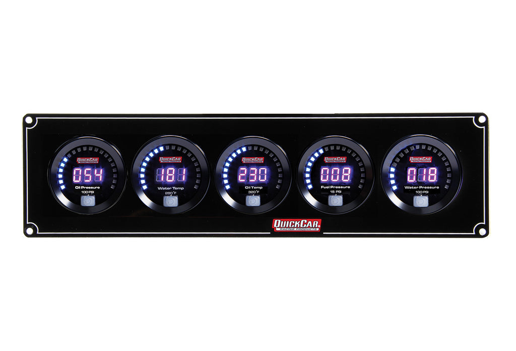 QUICKCAR RACING PRODUCTS 67-5036 Digital 5-Gauge Panel OP/WT/OT/FP/WP