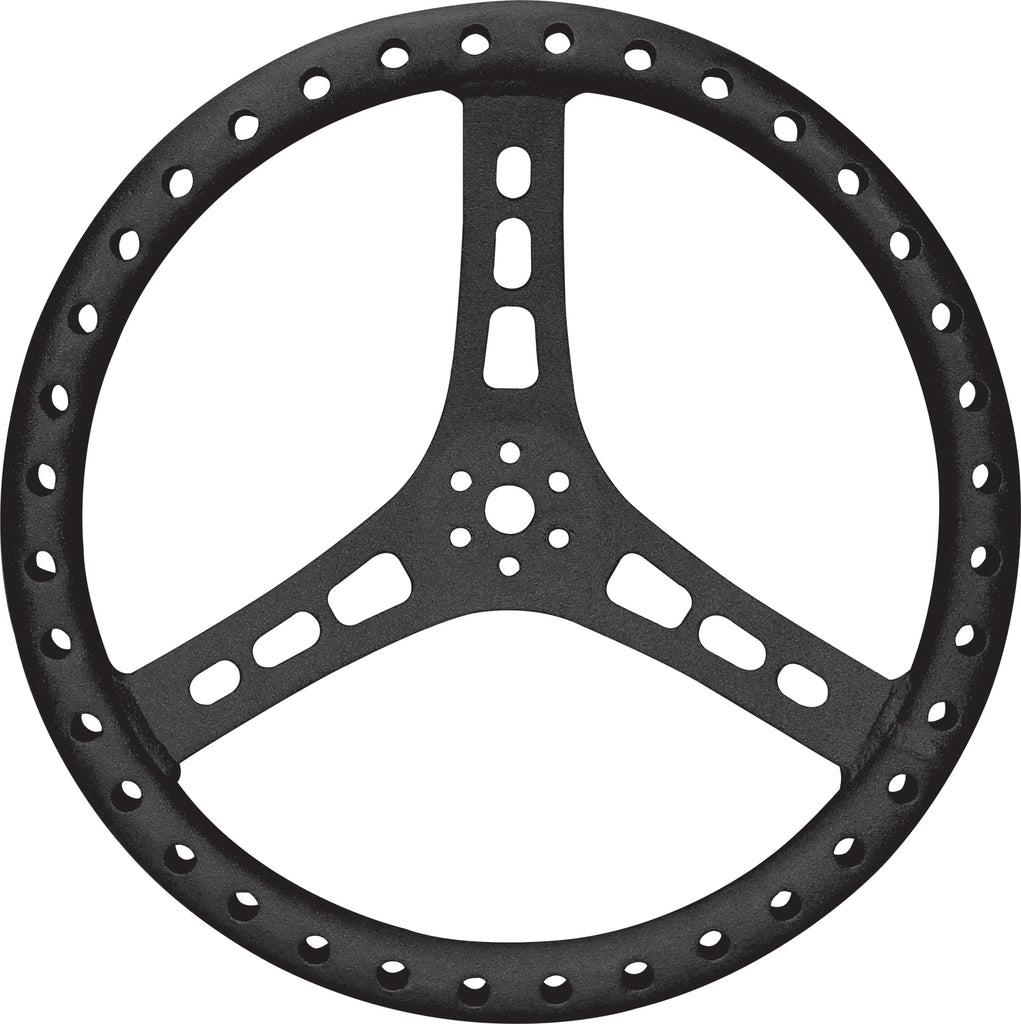 QUICKCAR RACING PRODUCTS 68-006 15in Steering Wheel L/W Aluminum Black