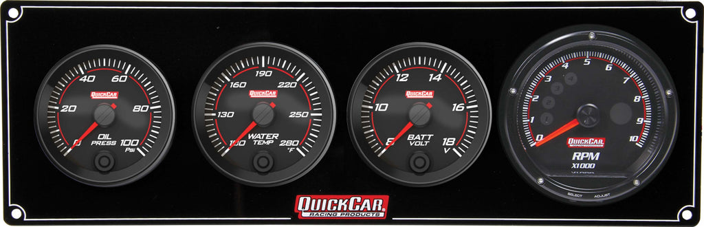 QUICKCAR RACING PRODUCTS 69-3047 Redline 3-1 Gauge Panel OP/WT/Volt w/Recall Tach