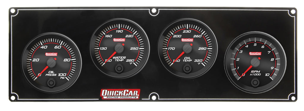 QUICKCAR RACING PRODUCTS 69-3241 Redline 3-1 Gauge Panel OP/WT/OT w/2-5/8in Tach