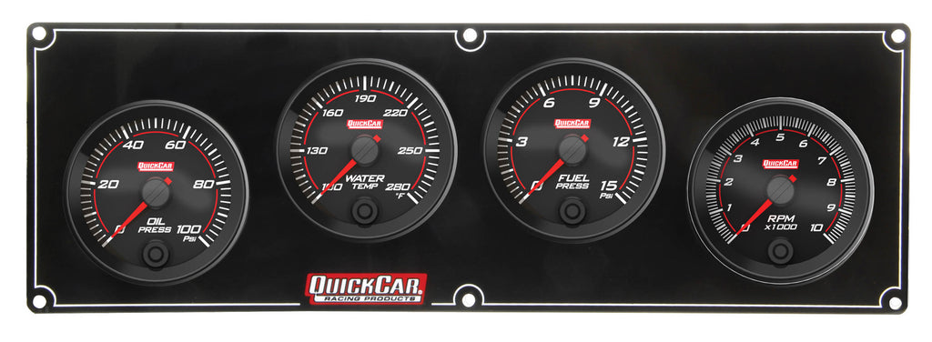QUICKCAR RACING PRODUCTS 69-3242 Redline 3-1 Gauge Panel OP/WT/FP w/2-5/8in Tach