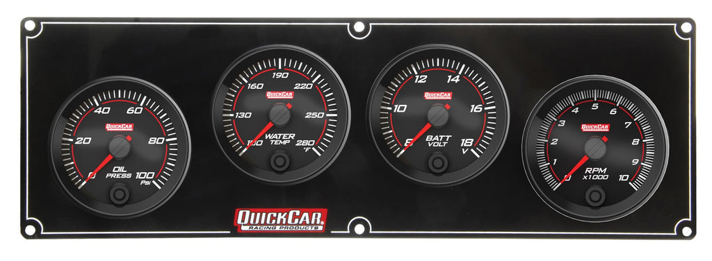 QUICKCAR RACING PRODUCTS 69-3247 Redline 3-1 Gauge Panel OP/WT/Volt w/2-5/8in Tac