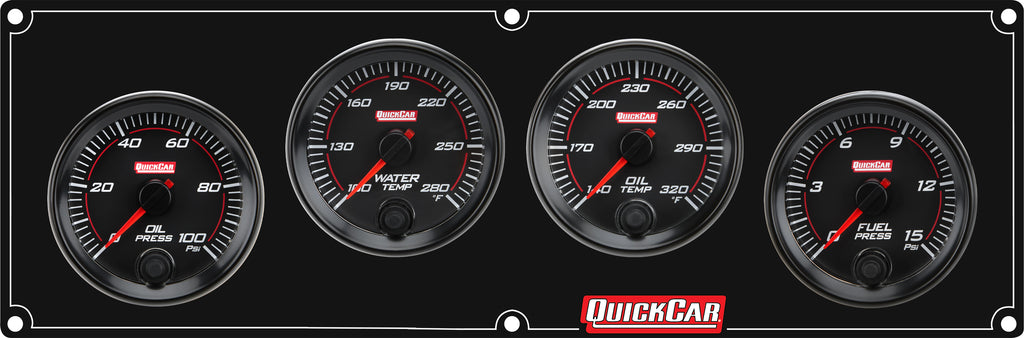 QUICKCAR RACING PRODUCTS 69-4021 Redline 4-1 Gauge Panel OP/WT/OT/FP