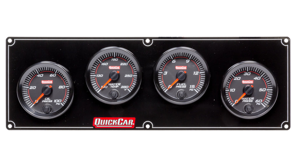 QUICKCAR RACING PRODUCTS 69-4026 Redline 4 Gauge Panel OP/WT/FP/WP