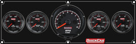 QUICKCAR RACING PRODUCTS 69-4051 Redline 4-1 Gauge Panel OP/WT/OT/FP w/Recall Tac