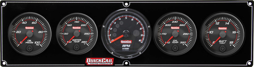 QUICKCAR RACING PRODUCTS 69-4057 Redline 4-1 Gauge Panel OP/WT/OT/Volt w/Recall