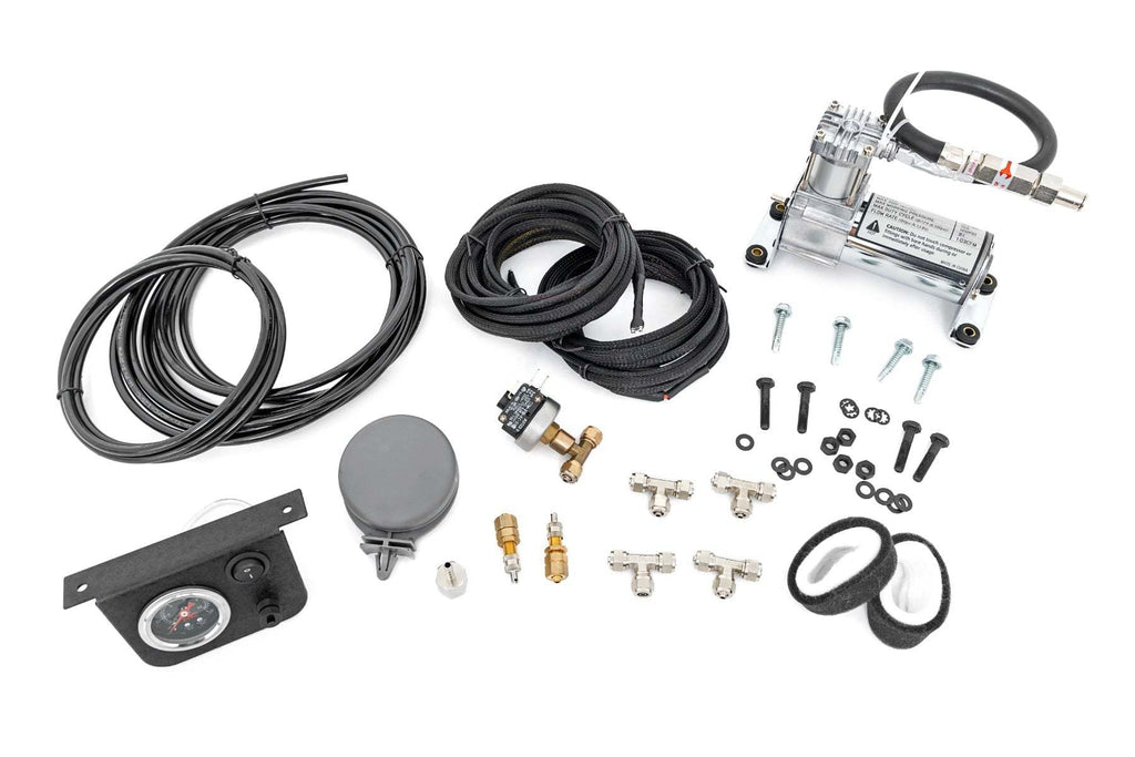 ROUGH COUNTRY 10100 Rough Country Onboard Air Bag Compressor Kit Part 10100 for Vehicle Suspension Enhancement