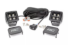 Load image into Gallery viewer, ROUGH COUNTRY 70903BLKDRL Rough Country 70903BLKDRL Black Series 2 Inch LED Light Pods - Square Surface Mount with Wiring Harness