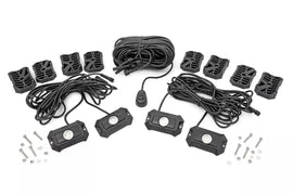 ROUGH COUNTRY 70980 Rough Country LED Rock Light Kit 4-Piece with White Surface Mount LEDs and Hardware - Part #70980