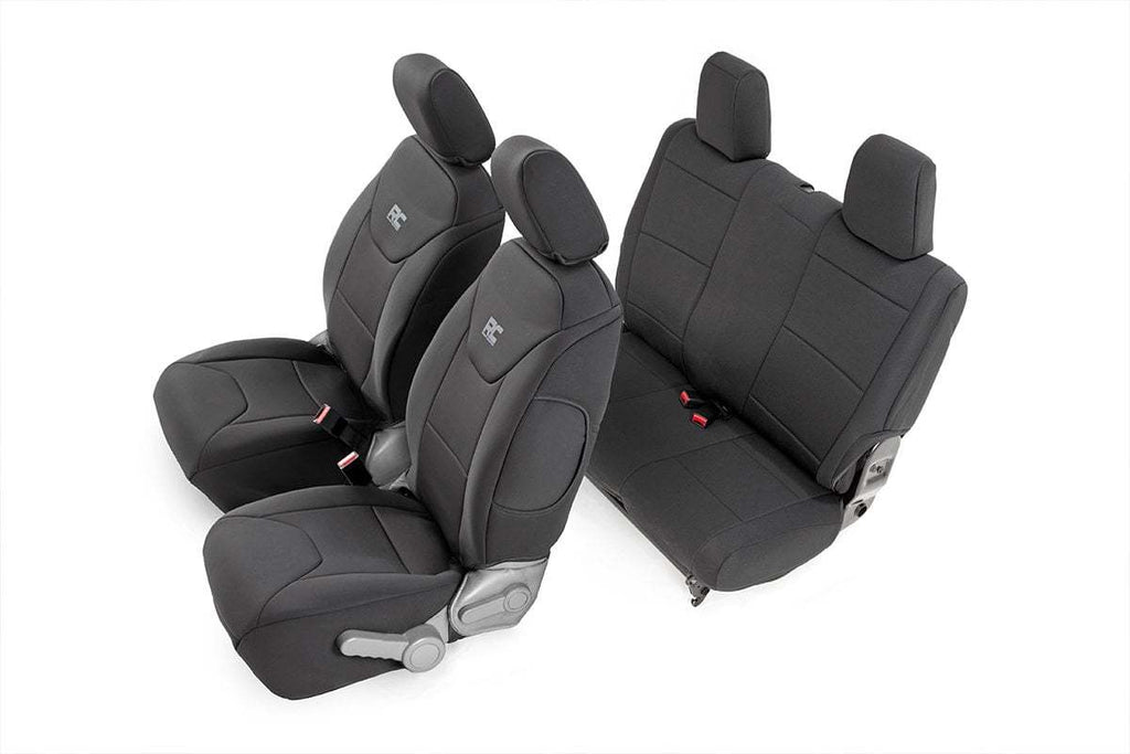 ROUGH COUNTRY 91005 Rough Country Neoprene Seat Cover Kit for Jeep Wrangler JK 2007-2010, Front and Rear