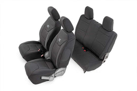 ROUGH COUNTRY 91005 Rough Country Neoprene Seat Cover Kit for Jeep Wrangler JK 2007-2010, Front and Rear