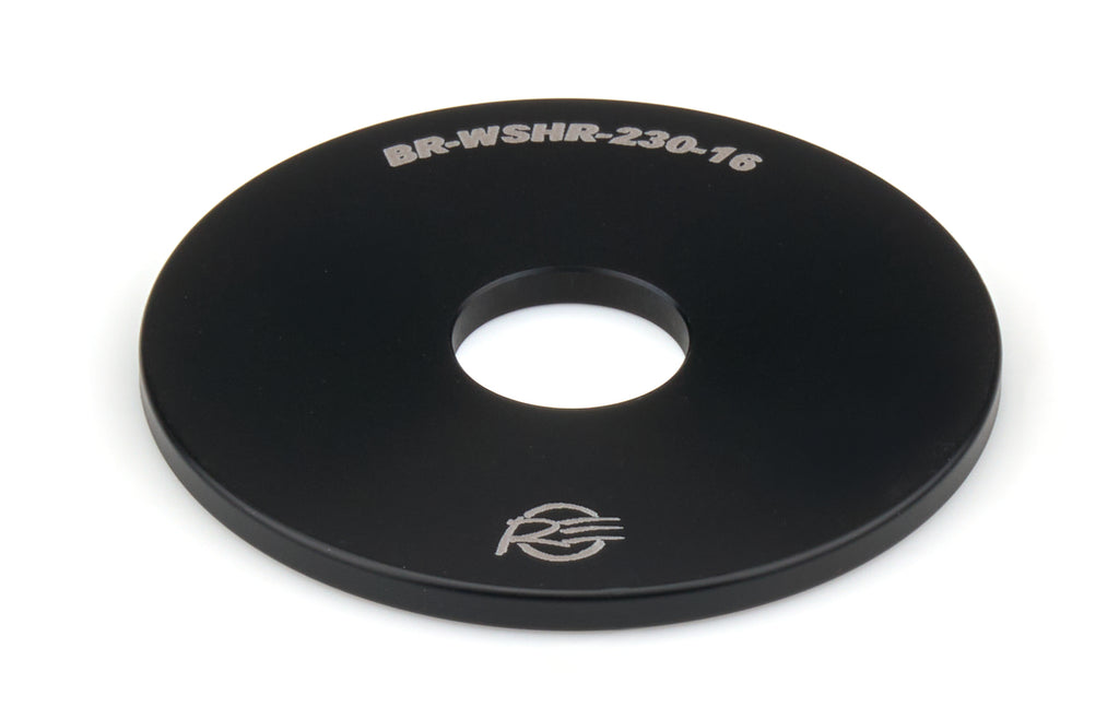 RE SUSPENSION RE-BR-WSHR-230-16 RE Suspension Flat Washer Bump Stop Divider - 2.3 in OD, 0.63 in ID, 0.125 in Thick, Aluminum, Black Anodized (Part RE-BR-WSHR-230-16)