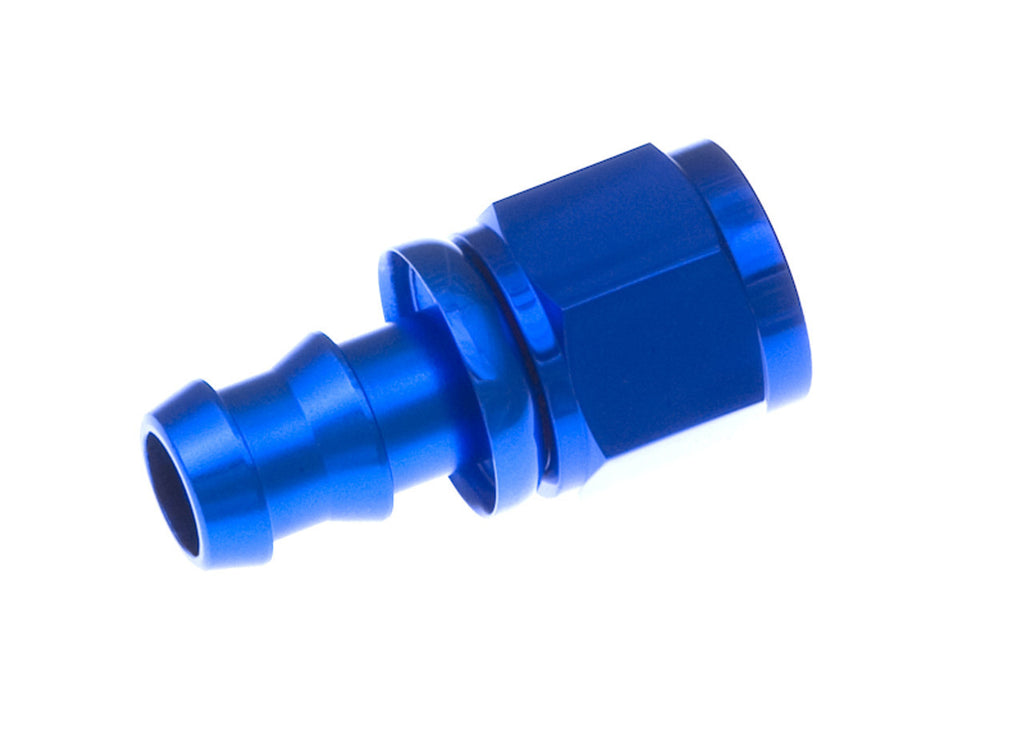 REDHORSE PERFORMANCE 2000-08-1 8AN Push Lock Hose End Str Blue