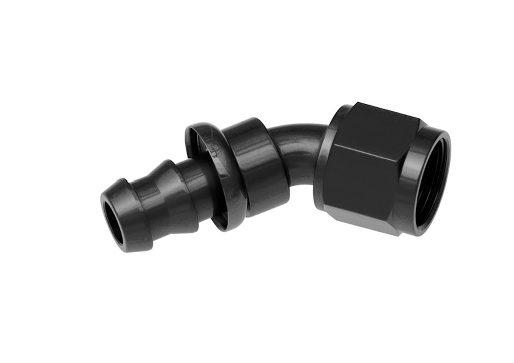 REDHORSE PERFORMANCE 2045-06-2 6AN Push Lock Hose End Black 45-Deg