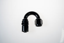 Load image into Gallery viewer, REDHORSE PERFORMANCE 7182-06-2 6AN 180Deg Crimp Hose End Black