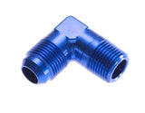 REDHORSE PERFORMANCE 822-06-08-1 REDHORSE PERFORMANCE 822-06-08-1 6AN to 1/2 Inch NPT Male 90 Degree Adapter - Blue Aluminum Fitting